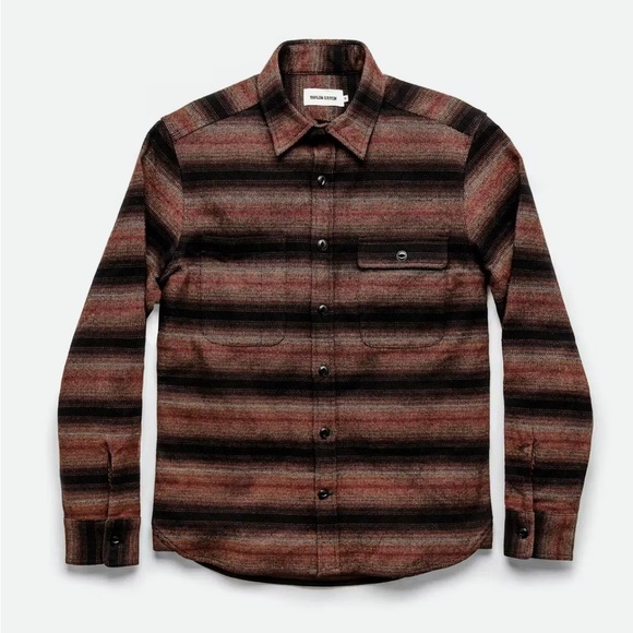Taylor Stitch Moto Utility Shirt Sunset Stripe 38 /S - Picture 6 of 9